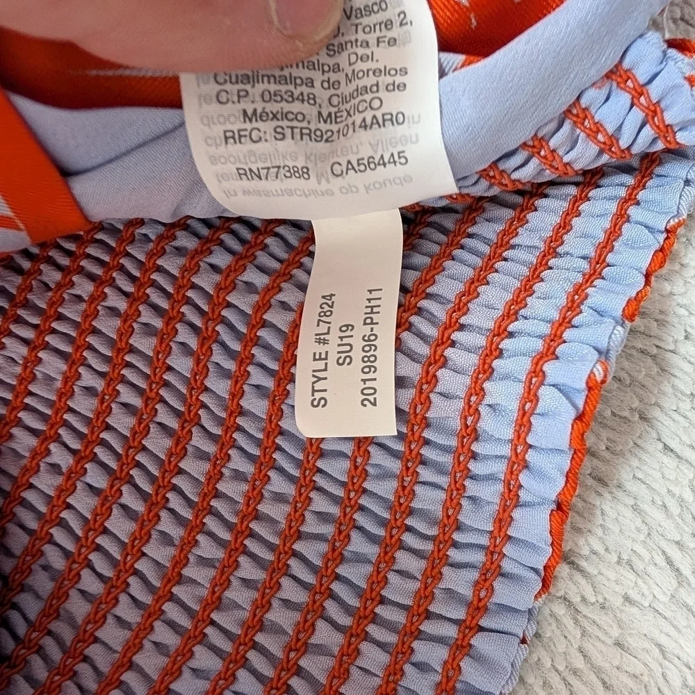 J. Crew Pants Set Womens 8 Large Orange Ratti Falling Leaves Halter Top Ruffle